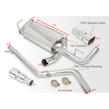 Load image into Gallery viewer, Jeep Wrangler 2 Door 2007-2017 Dual Tip Stainless Steel Catback Exhaust System (Piping: 2.5" / 65mm | Tip: 3.5")