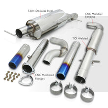 Load image into Gallery viewer, Volkswagen Golf MK4 1.8L Turbo 2000-2005 / Jetta MK4 1.8L Turbo 1999-2005 Dual Tip Stainless Steel Catback Exhaust System Burnt Tip (Piping: 3.0" / 76mm | Tip: 2.5")