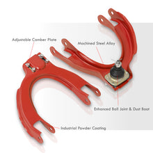 Load image into Gallery viewer, Honda Civic 1988-1991 / CRX 1988-1991 Front Upper Control Arms Camber Kit Red