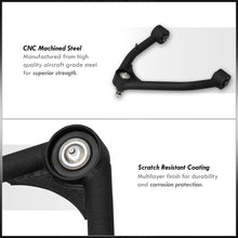 Load image into Gallery viewer, Chevrolet Suburban 2007-2020 / Tahoe 2007-2020 / GMC Yukon & XL 2007-2020 / Cadillac Escalade 2007-2020 2-4" Lift Front Upper Tubular Control Arms Black