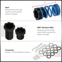 Load image into Gallery viewer, Mitsubishi Eclipse 1989-1999 / Nissan Sentra 1991-1999 / Toyota Corolla 1993-1997 Coilover Sleeves Kit Blue (Black Sleeves)