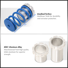 Load image into Gallery viewer, Mitsubishi Eclipse 1989-1999 / Nissan Sentra 1991-1999 / Toyota Corolla 1993-1997 Coilover Sleeves Kit Blue (Silver Sleeves)