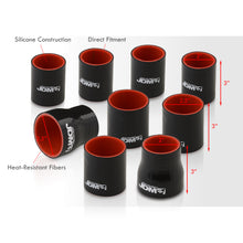 Load image into Gallery viewer, Universal 3x 2.5" Straight / 4x 2" Straight / 2x 2.5" to 2" Straight Reducer 9 Pieces Piping Kit Silicone Couplers Black (Use with PK-5PG30*)