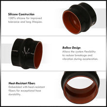 Load image into Gallery viewer, 3.5" Straight Bellow Silicone Coupler Black