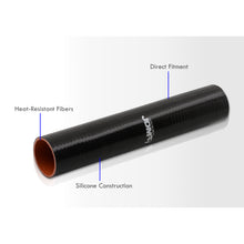 Load image into Gallery viewer, 2.5&quot; (12&quot; Long) Straight Silicone Coupler Black
