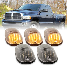 Load image into Gallery viewer, Dodge Ram 1500 2500 3500 2003-2018 / 4500 5500 2011-2018 5 Piece Front Amber LED Cab Roof Clearance Lights Clear Len (Models With Factory Roof Lights)