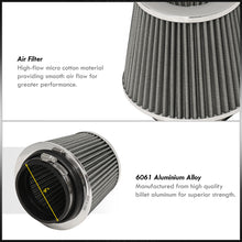 Load image into Gallery viewer, Universal 4" Air Filter Chrome Top / Sliver Body / Chrome Bottom