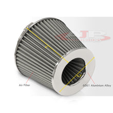 Load image into Gallery viewer, Universal 4" Air Filter Chrome Top / Sliver Body / Chrome Bottom