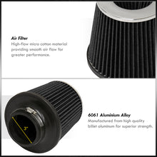 Load image into Gallery viewer, Universal 3" with 2.5" Adapter Air Filter Chrome Top / Black Body / Chrome Bottom