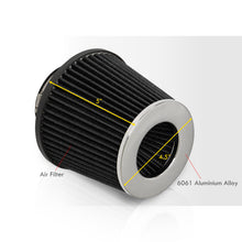 Load image into Gallery viewer, Universal 3" with 2.5" Adapter Air Filter Chrome Top / Black Body / Chrome Bottom