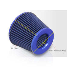 Load image into Gallery viewer, Universal 3" with 2.5" Adapter Air Filter Blue Top / Blue Body / Blue Bottom