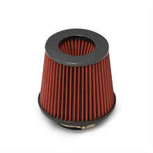 Load image into Gallery viewer, Universal 3" with 2.5" Adapter Air Filter Carbon Top / Red Body / Carbon Bottom