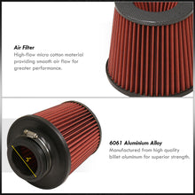 Load image into Gallery viewer, Universal 3" with 2.5" Adapter Air Filter Carbon Top / Red Body / Carbon Bottom