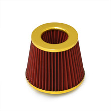 Load image into Gallery viewer, Universal 3" with 2.5" Adapter Air Filter Gold Top / Red Body / Gold Bottom