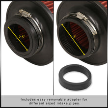 Load image into Gallery viewer, Universal 3" with 2.5" Adapter Air Filter Gold Top / Red Body / Gold Bottom