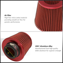 Load image into Gallery viewer, Universal 3" with 2.5" Adapter Air Filter Red Top / Red Body / Red Bottom