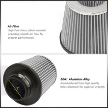 Load image into Gallery viewer, Universal 3" with 2.5" Adapter Air Filter Chrome Top / Silver Body / Chrome Bottom