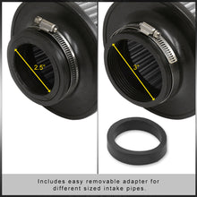 Load image into Gallery viewer, Universal 3" with 2.5" Adapter Air Filter Chrome Top / Silver Body / Chrome Bottom