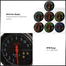Load image into Gallery viewer, Universal 5" Analog Tachometer Gauge Black (7 Color Display)