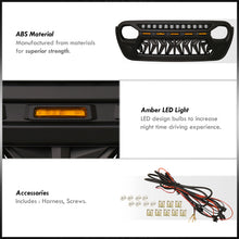 Load image into Gallery viewer, Jeep Wrangler JL 2018-2024 / Jeep Gladiator JT 2020-2024 Front Grille Black with Amber LED Running Lights