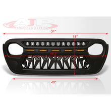 Load image into Gallery viewer, Jeep Wrangler JL 2018-2024 / Jeep Gladiator JT 2020-2024 Front Grille Black with Amber LED Running Lights