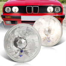 Load image into Gallery viewer, Universal 5¾" Round Diamond Cut Headlights Chrome Housing Clear Len