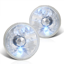 Load image into Gallery viewer, Universal 5¾" Round Diamond Cut Headlights Chrome Housing Clear Len