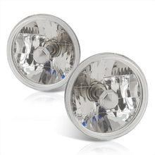 Load image into Gallery viewer, Universal 7" Round Diamond Cut Headlights Chrome Housing Clear Len