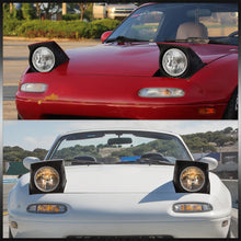 Load image into Gallery viewer, Universal 7" Round Diamond Cut Headlights Chrome Housing Clear Len