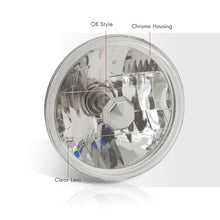 Load image into Gallery viewer, Universal 7" Round Diamond Cut Headlights Chrome Housing Clear Len