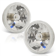 Load image into Gallery viewer, Universal 7" Round Diamond Cut Halo Headlights Chrome Housing Clear Len