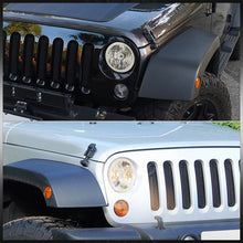 Load image into Gallery viewer, Universal 7" Round Diamond Cut Halo Headlights Chrome Housing Clear Len