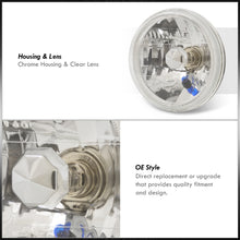 Load image into Gallery viewer, Universal 7" Round Diamond Cut Halo Headlights Chrome Housing Clear Len