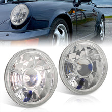 Load image into Gallery viewer, Universal 7" Round Diamond Cut Projector Headlights Chrome Housing Clear Len
