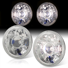 Load image into Gallery viewer, Universal 7" Round Diamond Cut Projector Headlights Chrome Housing Clear Len