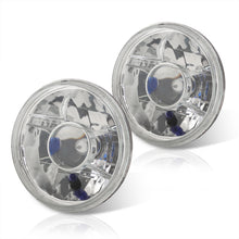 Load image into Gallery viewer, Universal 7" Round Diamond Cut Projector Headlights Chrome Housing Clear Len