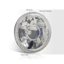 Load image into Gallery viewer, Universal 7" Round Diamond Cut Projector Headlights Chrome Housing Clear Len