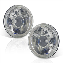 Load image into Gallery viewer, Universal 7" Round Diamond Cut Halo Projector Headlights Chrome Housing Clear Len