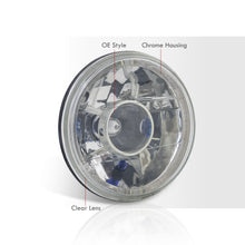 Load image into Gallery viewer, Universal 7" Round Diamond Cut Halo Projector Headlights Chrome Housing Clear Len