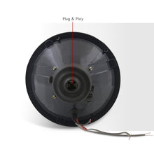 Load image into Gallery viewer, Universal 7" Round Diamond Cut Halo Projector Headlights Chrome Housing Clear Len