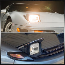 Load image into Gallery viewer, Universal 7x6" Round Diamond Cut Headlights Chrome Housing Clear Len