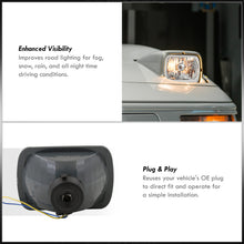 Load image into Gallery viewer, Universal 7x6" Round Diamond Cut Headlights Chrome Housing Clear Len