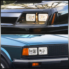 Load image into Gallery viewer, Universal 7x6" Rectangular Diamond Cut Halo Headlights Chrome Housing Clear Len