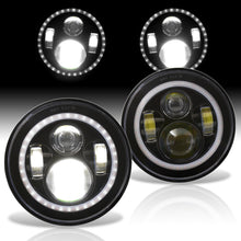 Load image into Gallery viewer, 7" Universal LED Halo Projector Headlights Black Housing Clear Len