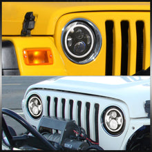 Load image into Gallery viewer, 7" Universal LED Halo Projector Headlights Black Housing Clear Len