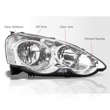 Load image into Gallery viewer, Acura RSX 2002-2004 Factory Style Headlights Chrome Housing Clear Len Clear Reflector
