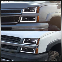 Load image into Gallery viewer, Chevrolet Silverado 2003-2006 LED DRL Bar Factory Style Headlights + Bumpers Black Housing Clear Len Amber Reflector