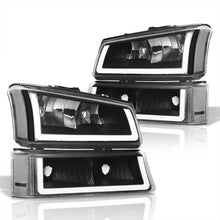 Load image into Gallery viewer, Chevrolet Silverado 2003-2006 LED DRL Bar Factory Style Headlights + Bumpers Black Housing Clear Len Clear Reflector