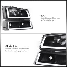 Load image into Gallery viewer, Chevrolet Silverado 2003-2006 LED DRL Bar Factory Style Headlights + Bumpers Black Housing Clear Len Clear Reflector