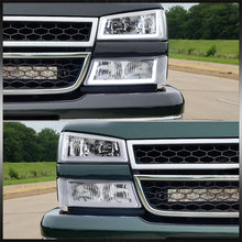 Load image into Gallery viewer, Chevrolet Silverado 2003-2006 LED DRL Bar Factory Style Headlights + Bumpers Chrome Housing Clear Len Clear Reflector